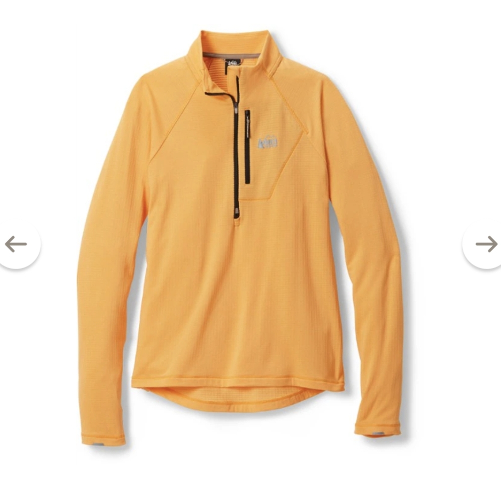 REI Swiftland Polartec Half-Zip Pullover Pocket Apex Yellow Thermal